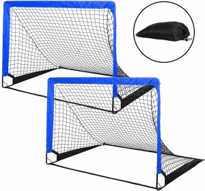 Simple Deluxe 4'x3' Portable Soccer Goal, Pop Up Folding Soccer Net Comes with 2 Oxford Cloth Bags and 8 Stakes, Great for Training for Backyard